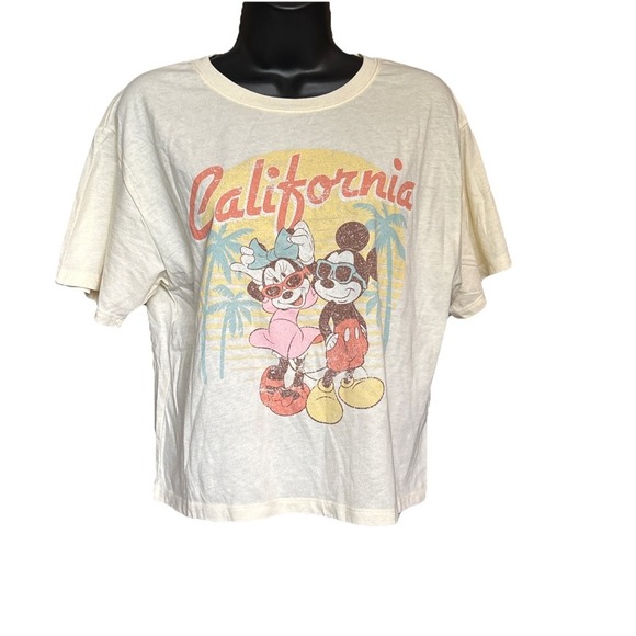 Disney Tops - Disney Vintage Styled Sz L Mickey T Shirt Short Sleeve Yellow California